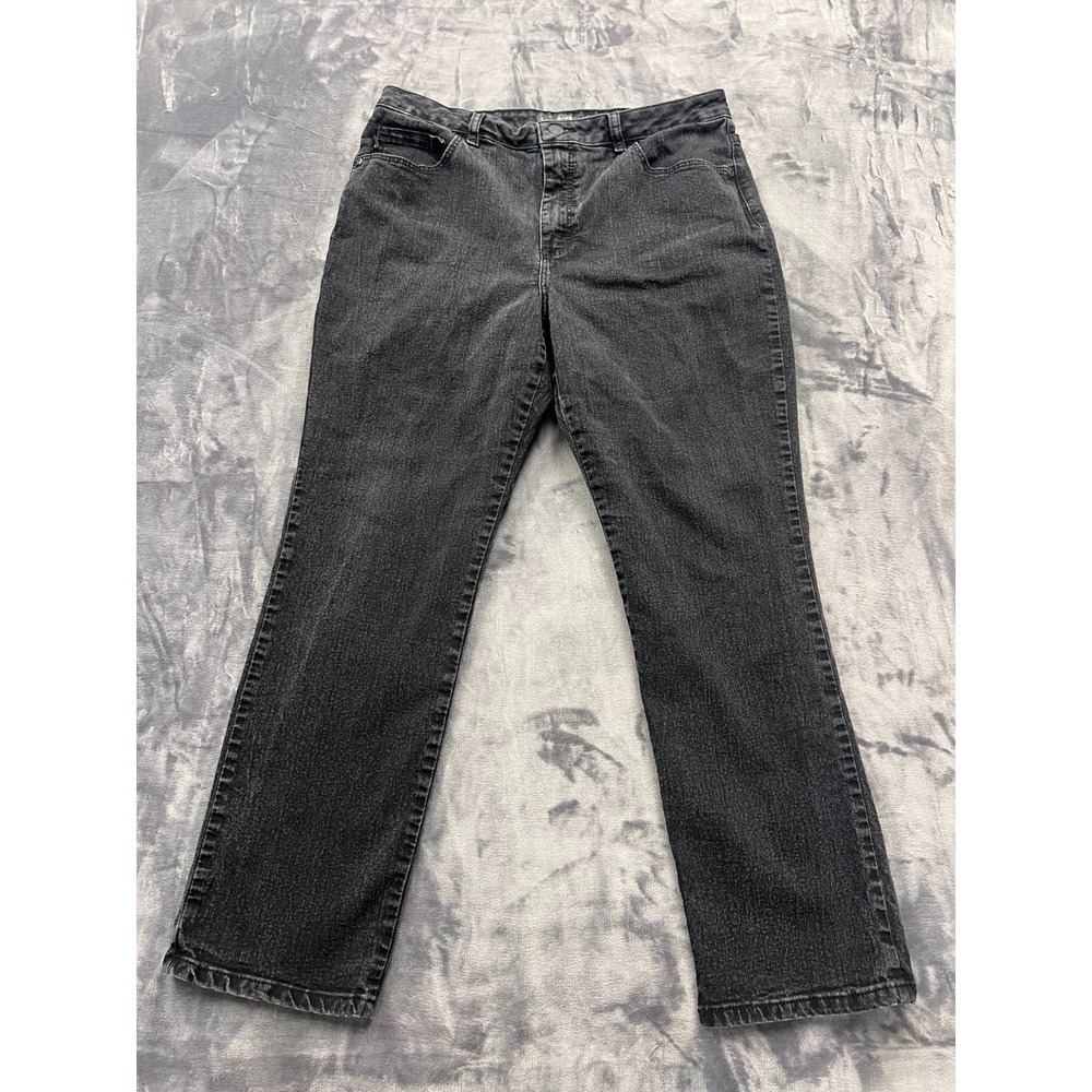 Lee Instantly Slims Relaxed Fit Straight Leg Jeans Womens‎ 14 Black Denim Cotton